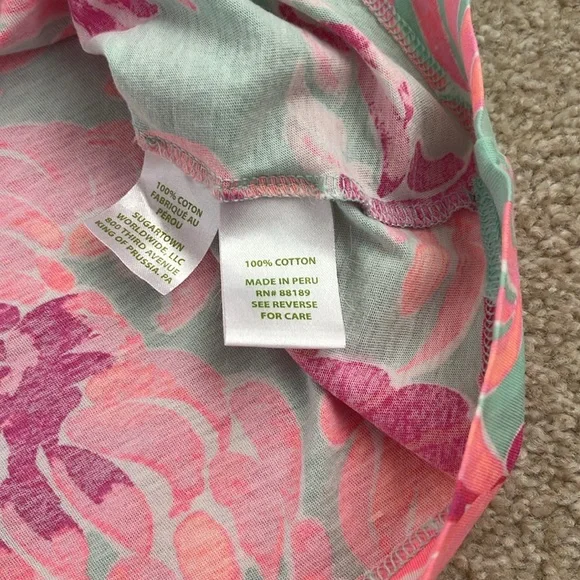 Girls Lilly Pulitzer Mini Marlowe T-Shirt Dress Love Birds Poolside Blue Size XL - Picture 4 of 9